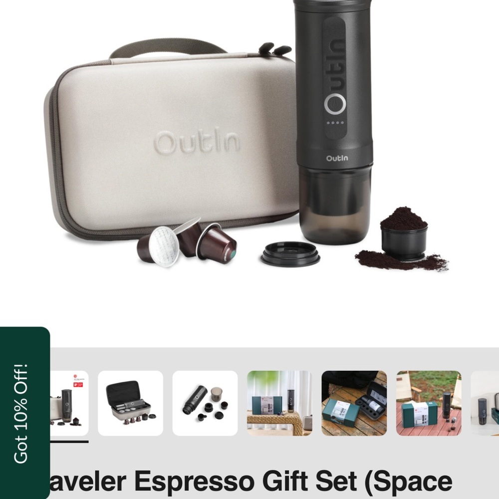 Outlin Portable Espresso Maker - white. 

* Stock shown in black
